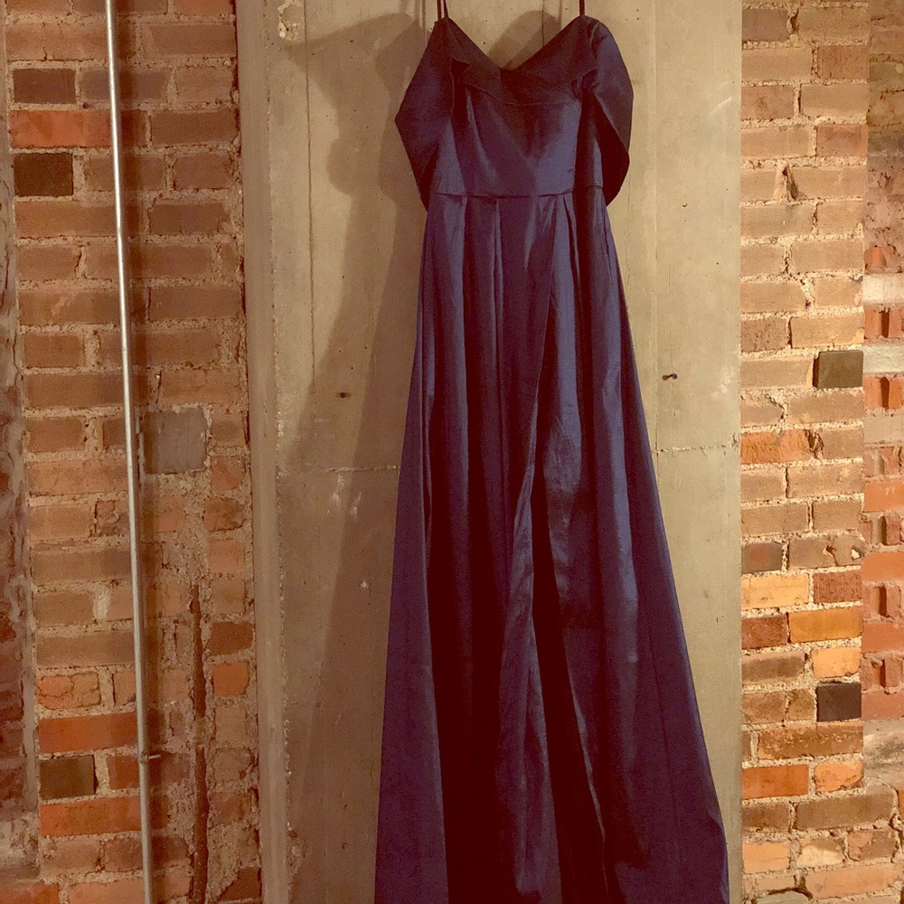 Navy Off the Shoulder Gown